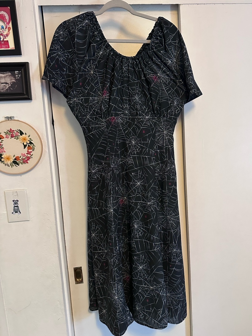 NEW Pinup Couture Black Spiderweb Midi Dress XL